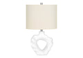 25" Cream Novelty Table Lamp With Cream Drum Shade