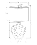 25" Cream Novelty Table Lamp With Cream Drum Shade