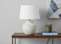 20" Cream Concrete Urn Table Lamp With Cream Empire Shade