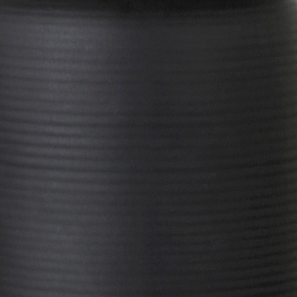 15" Black and Gold Ceramic Cylinder Table Lamp With White Drum Shade