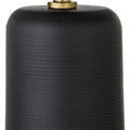 15" Black and Gold Ceramic Cylinder Table Lamp With White Drum Shade