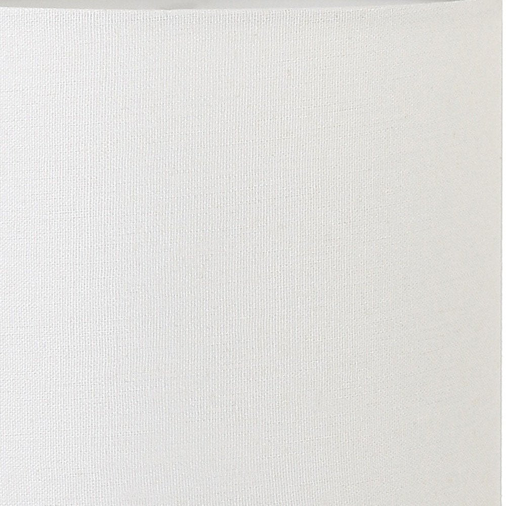 15" Gold and White Ceramic Cylinder Table Lamp With White Drum Shade