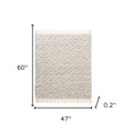 50" X 60" White And Brown Cotton Blend Woven Striped Throw Blanket with Fringe