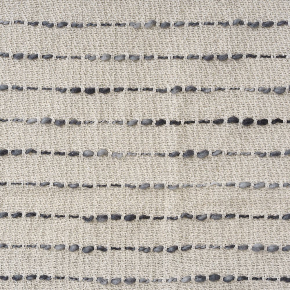50" X 60" White And Brown Cotton Blend Woven Striped Throw Blanket with Fringe