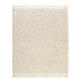 50" X 60" White And Brown Cotton Blend Woven Striped Throw Blanket with Fringe