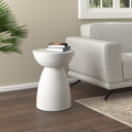 White Wood End Table - Distressed Finish