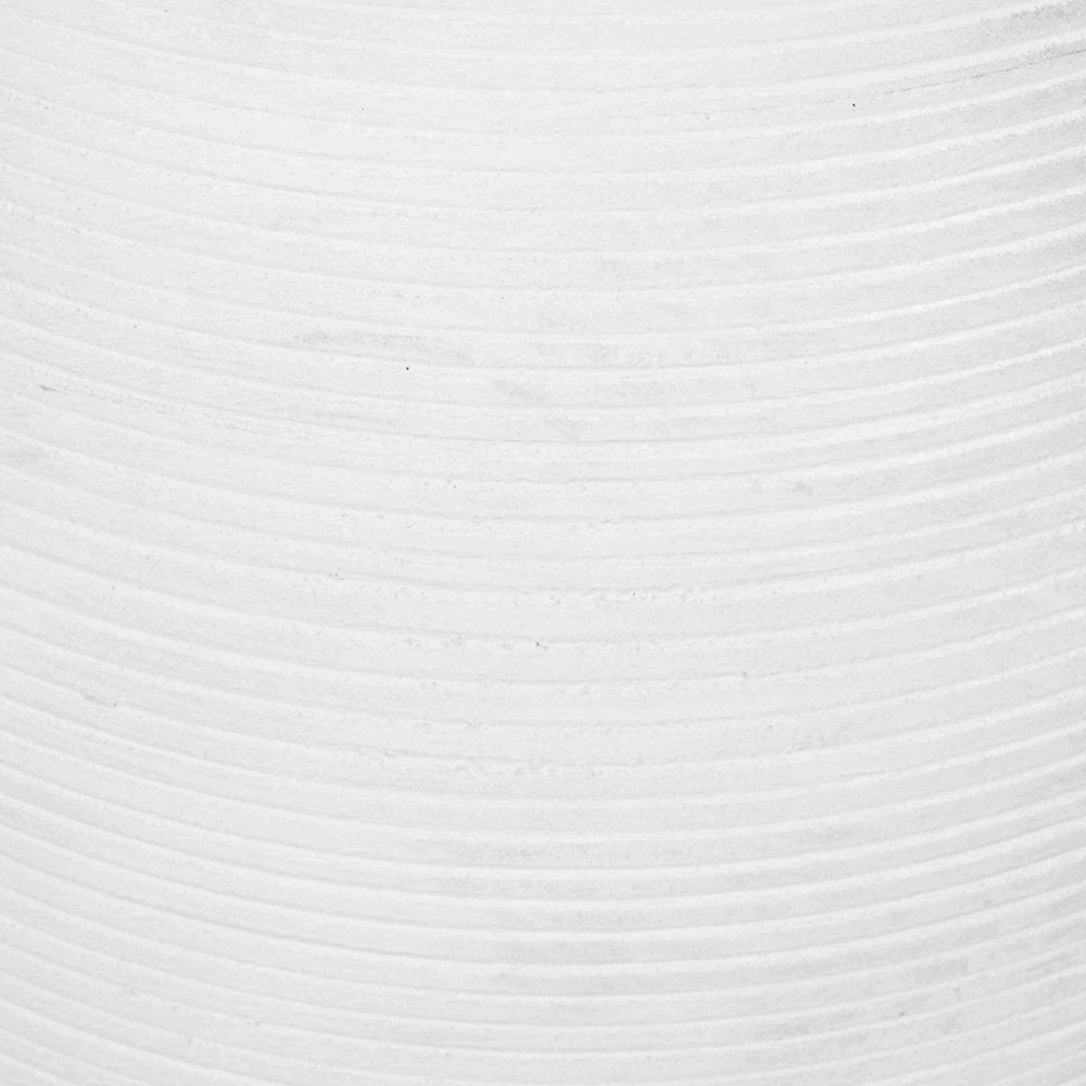 22" White Distressed Solid Wood Round End Table