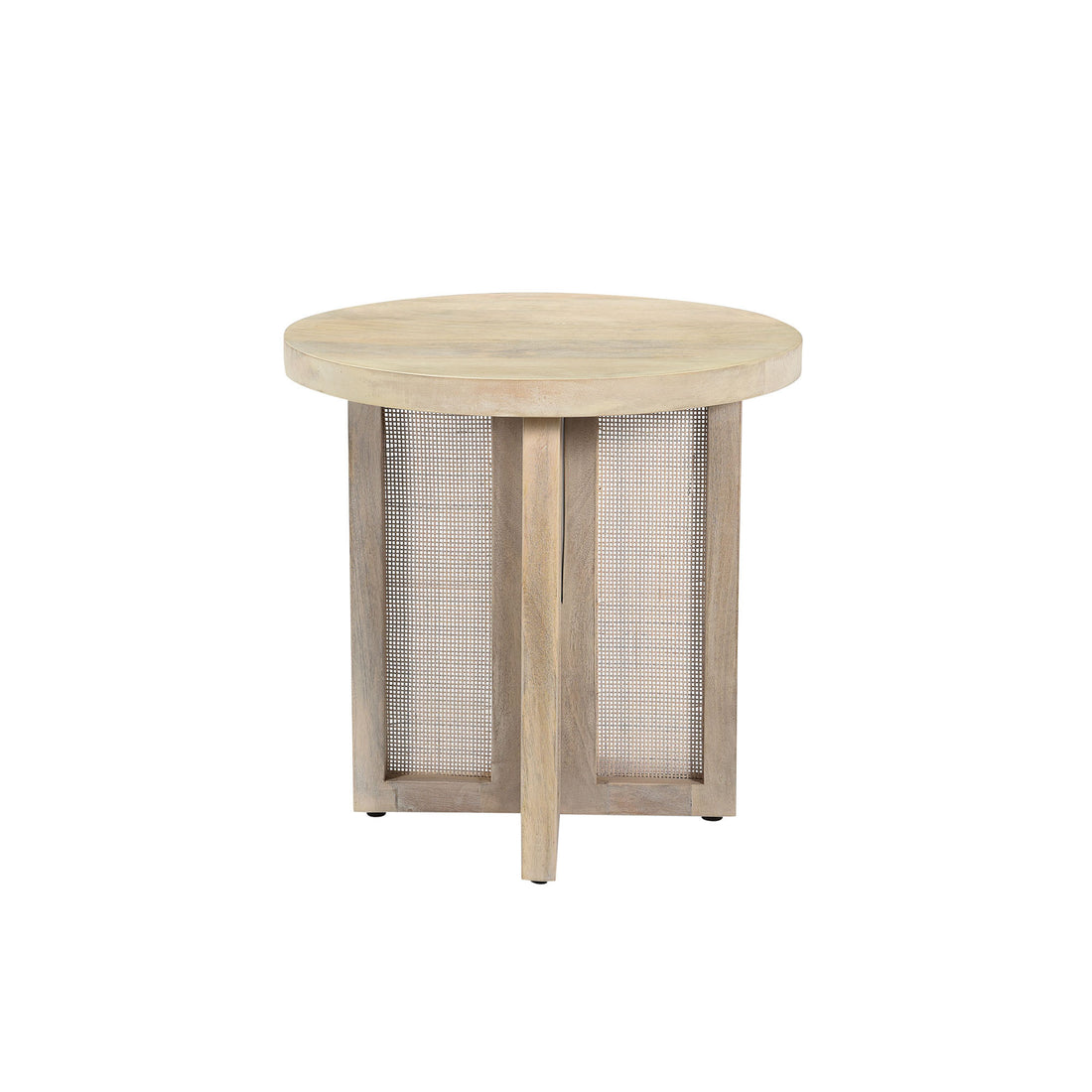 Natural Wood Rattan End Table - Home Interior 