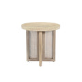 Natural Wood Rattan End Table - Home Interior 