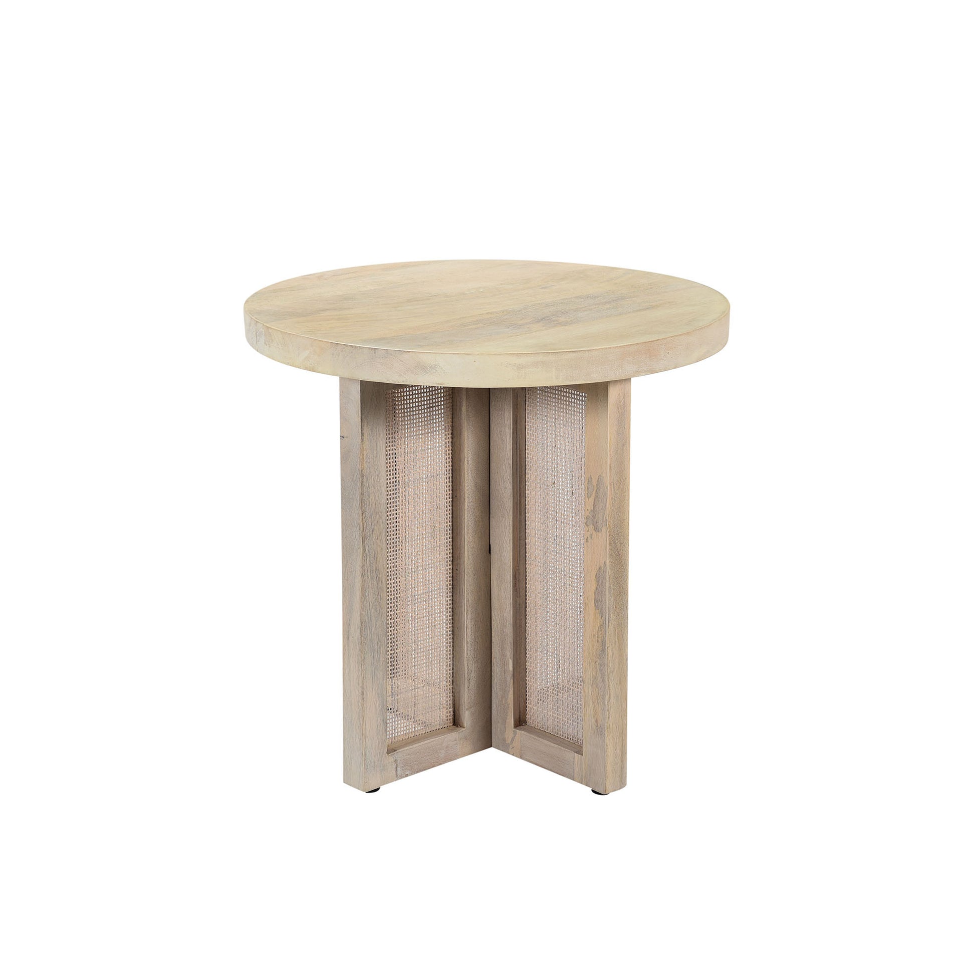 Natural Wood Rattan End Table - Home Interior 