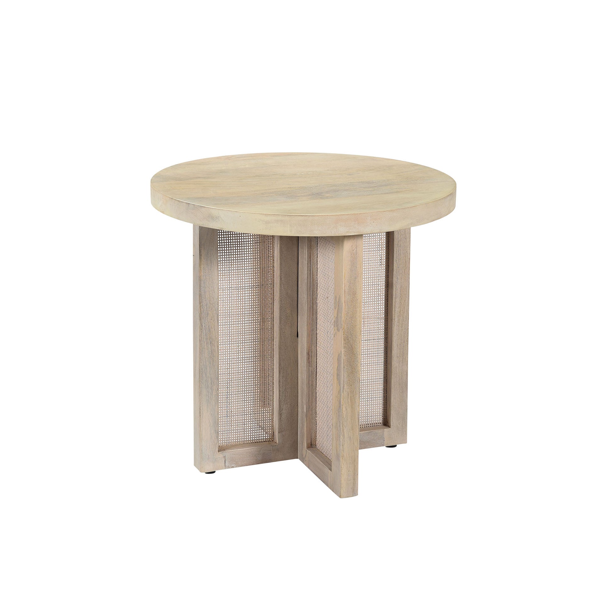 Natural Wood Rattan End Table - Home Interior 