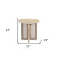 Natural Wood Rattan End Table - Home Interior 