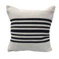Set of Two Black and White Striped Cotton Throw Pillows
