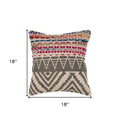 Set of Two Gray Chevron Cotton Throw Pillow