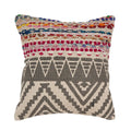 Set of Two Gray Chevron Cotton Throw Pillow