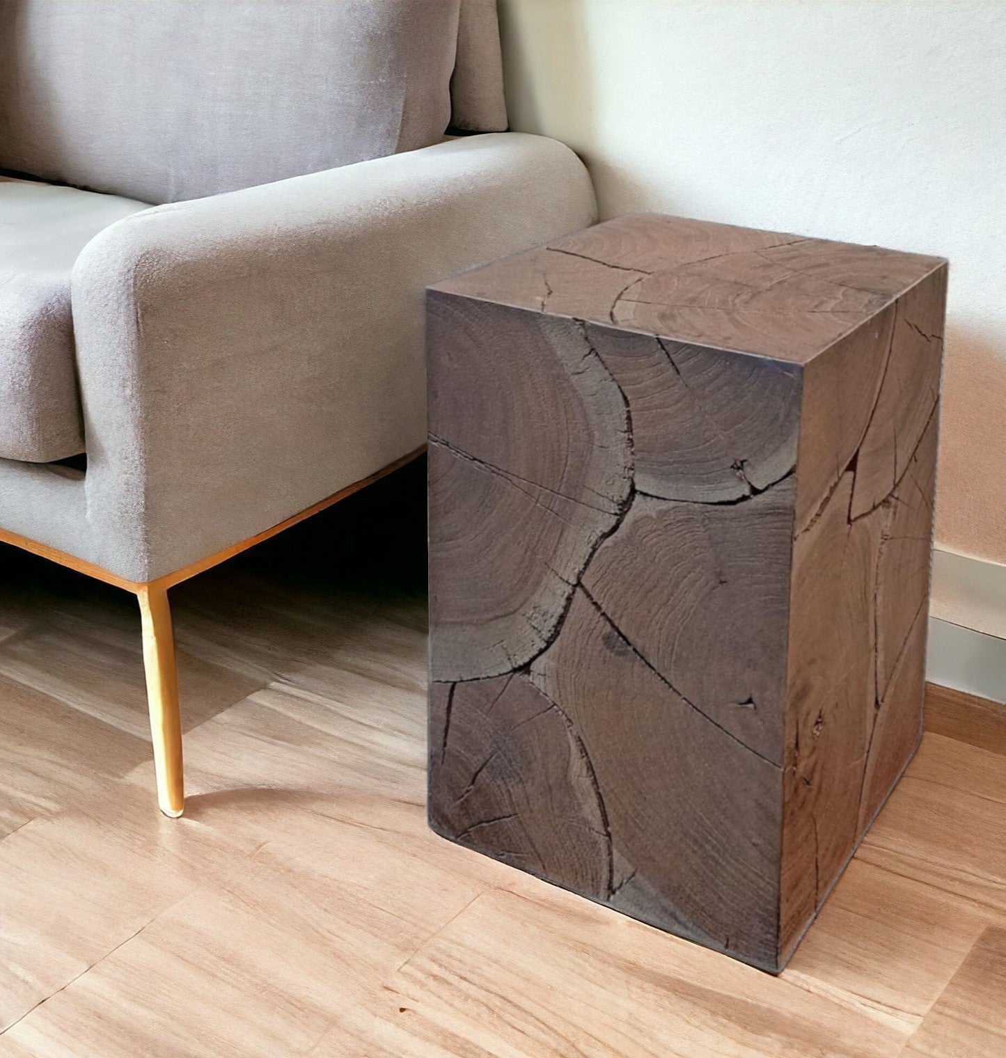 Black Distressed End Table 