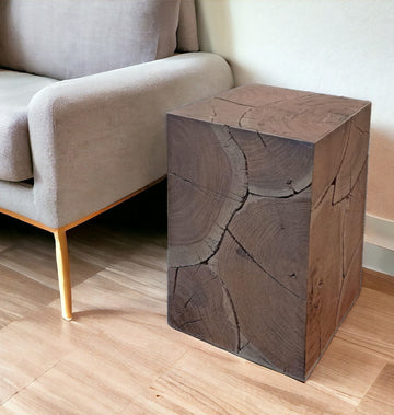 Black Distressed End Table 