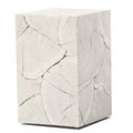 20" Whitewash Solid Wood Block Handmade Square End Table