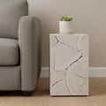 20" Whitewash Solid Wood Block Handmade Square End Table