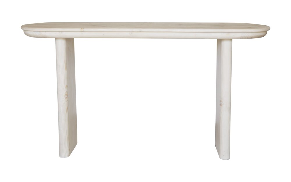 60" Natural Solid Wood Oval Console Table