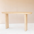 60" Natural Solid Wood Oval Console Table