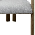 Gray and Brown Upholstered Boucle Open Back Dining Arm Chair