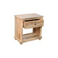 28" Distressed Natural One Drawer Solid Wood Nightstand