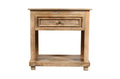 28" Distressed Natural One Drawer Solid Wood Nightstand