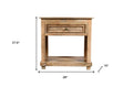 28" Distressed Natural One Drawer Solid Wood Nightstand
