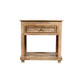 28" Distressed Natural One Drawer Solid Wood Nightstand