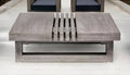 33" Gray Solid Wood Outdoor Coffee Table