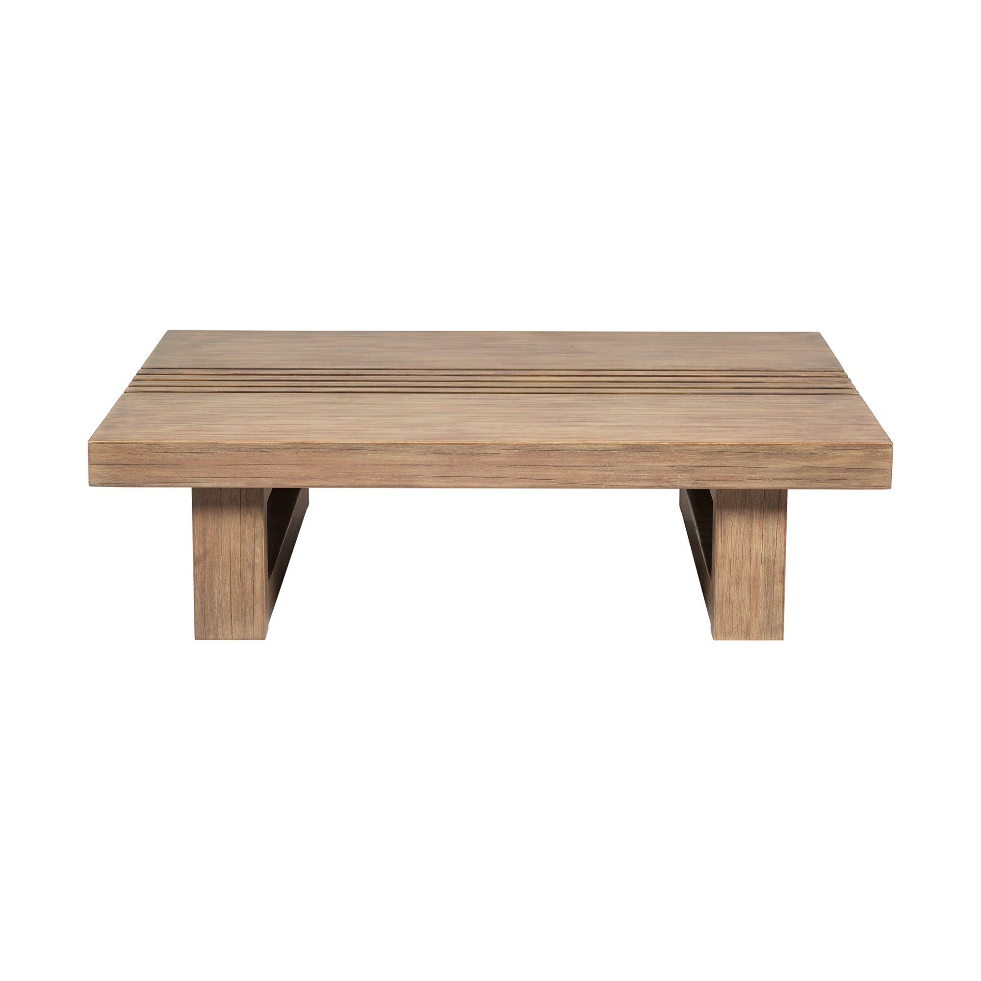 33" Natural Solid Wood Outdoor Coffee Table