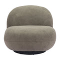 30" Khaki And Black Faux Shearling And Upholstered Slipper Chair