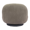 30" Khaki And Black Faux Shearling And Upholstered Slipper Chair