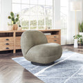 30" Khaki And Black Faux Shearling And Upholstered Slipper Chair