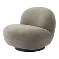 30" Khaki And Black Faux Shearling And Upholstered Slipper Chair