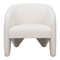 30" White Faux Shearling And Upholstered Arm Chair
