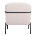26" Ivory And Black Faux Shearling And Upholstered Arm Chair