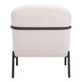 26" Ivory And Black Faux Shearling And Upholstered Arm Chair