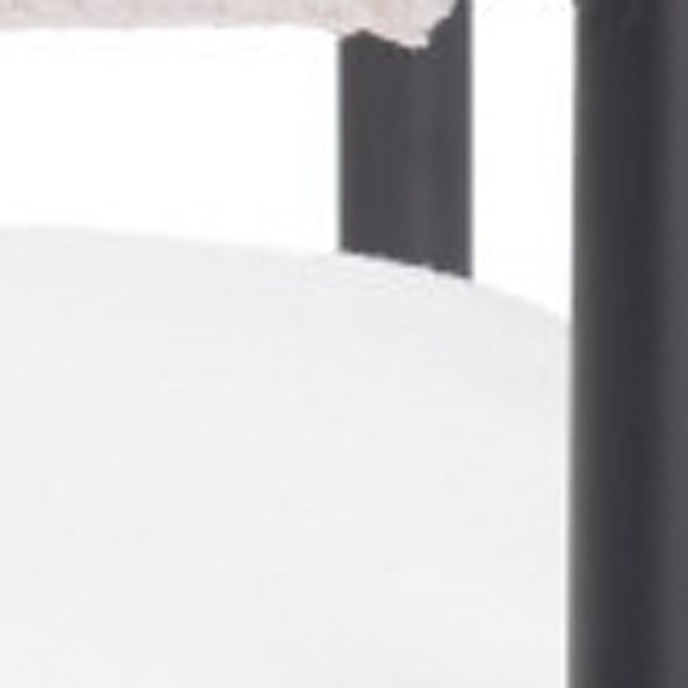 26" Ivory And Black Faux Shearling And Upholstered Arm Chair