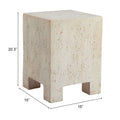 20" Beige Faux Stone Square End Table