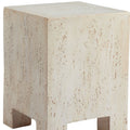 20" Beige Faux Stone Square End Table