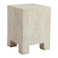 20" Beige Faux Stone Square End Table