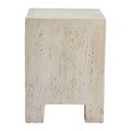 20" Beige Faux Stone Square End Table
