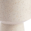 18" Beige Faux Stone Round Pedestal End Table
