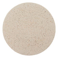 18" Beige Faux Stone Round Pedestal End Table