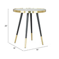 20" Gold and Black Mirrored Glass and Iron Round End Table