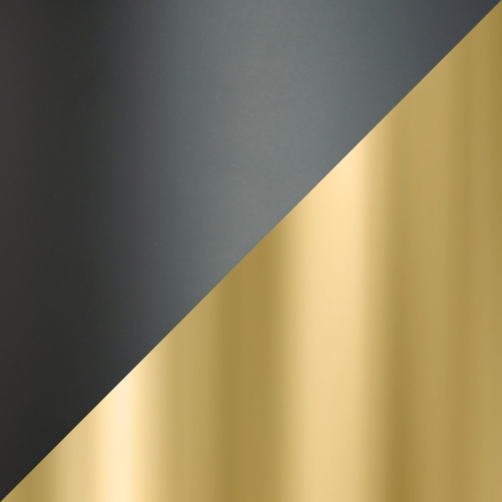 20" Gold and Black Mirrored Glass and Iron Round End Table