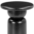 20" Black Solid Wood Round Pedestal End Table