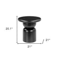 20" Black Solid Wood Round Pedestal End Table
